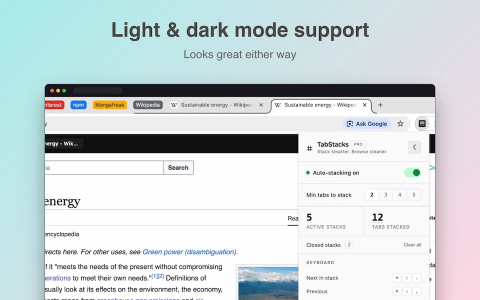 TabStacks theme support